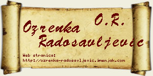 Ozrenka Radosavljević vizit kartica